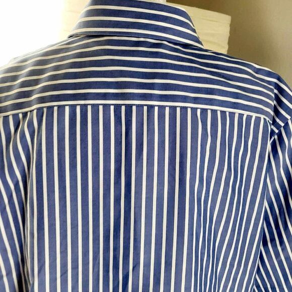 Easy Care Cotton Stripe Print Point collar Short sleeve Button Front shirt Size - Picture 7 of 14